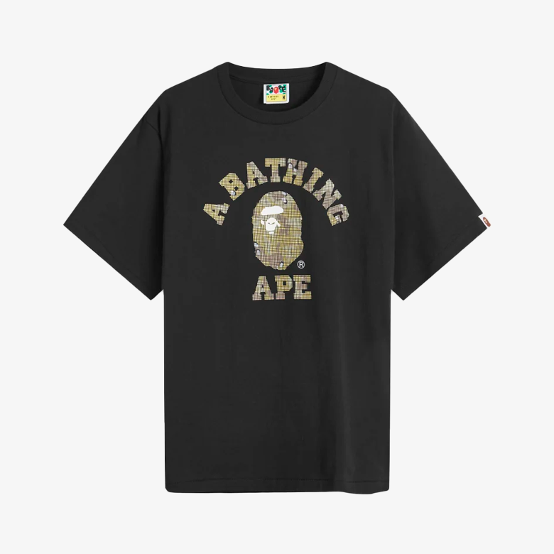 A Bathing Ape Bitmap College Tee Black
