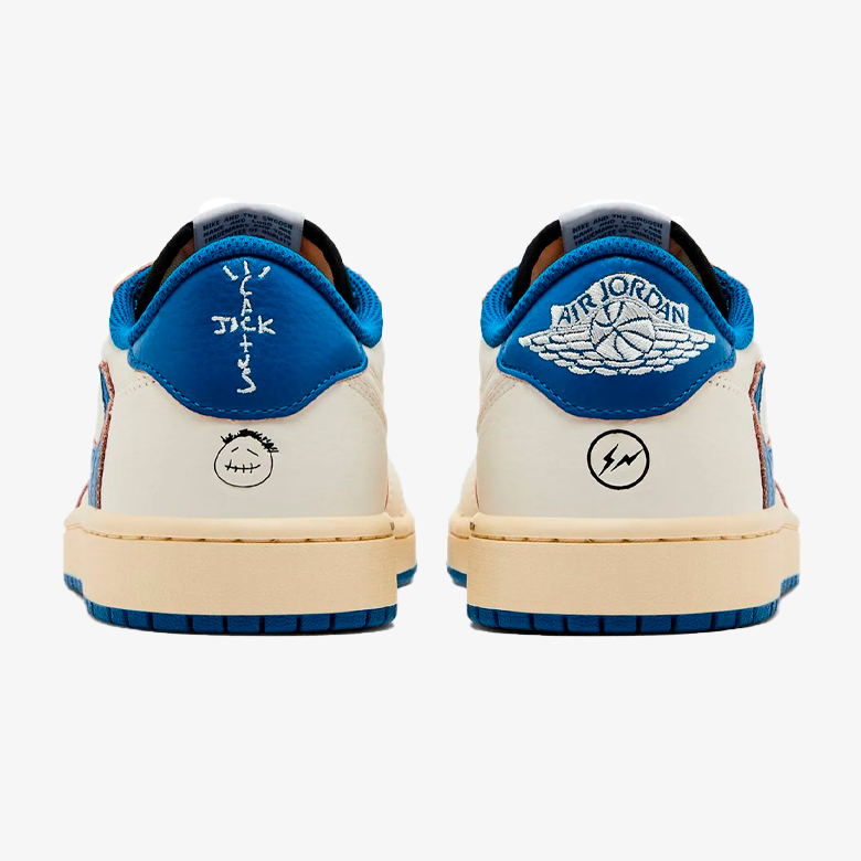 Air Jordan 1 Retro Low OG SP Fragment x Travis Scott Sail Military Blue