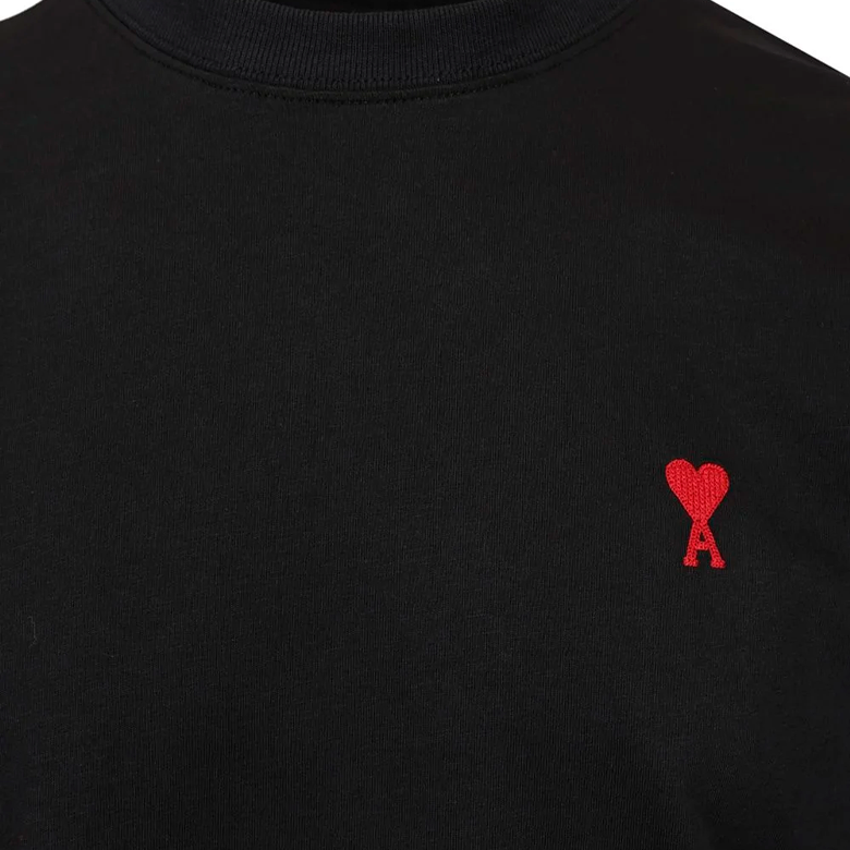 Ami Paris Tonal Ami De Coeur Tee Black