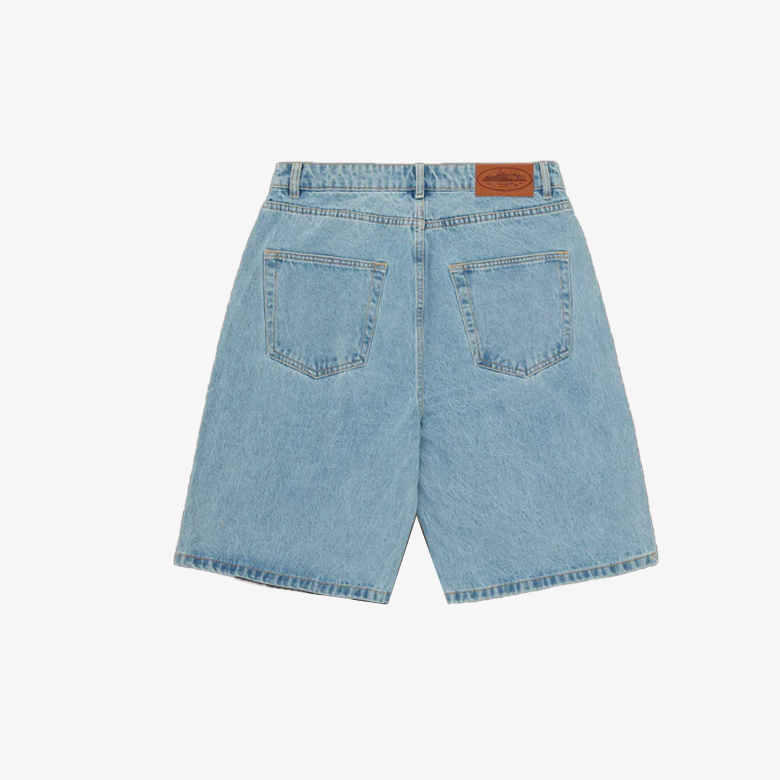 Corteiz Alcatraz Baggy Denim Shorts Stonewash