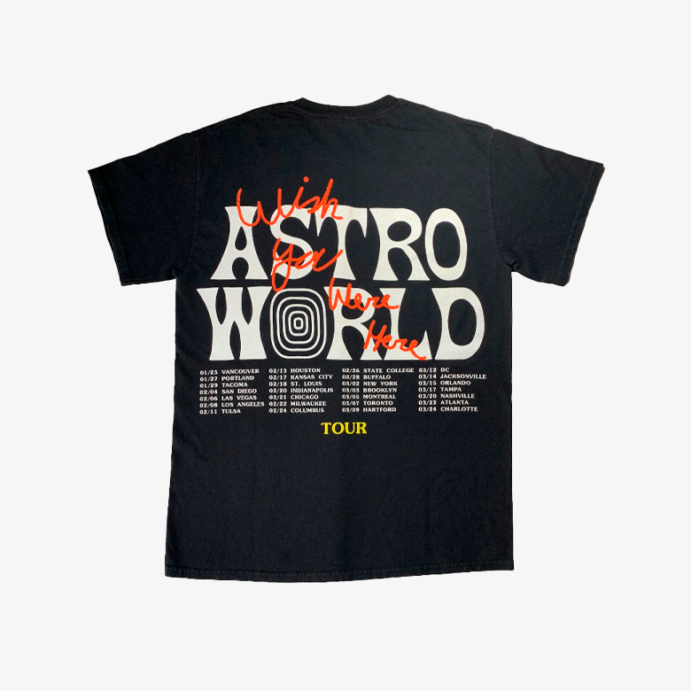 Travis Scott Astroworld Tour Wish You Were Here Tee Black