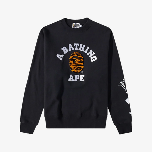 A Bathing Ape Tiger Camo College Relaxed Fit Crew Sweat