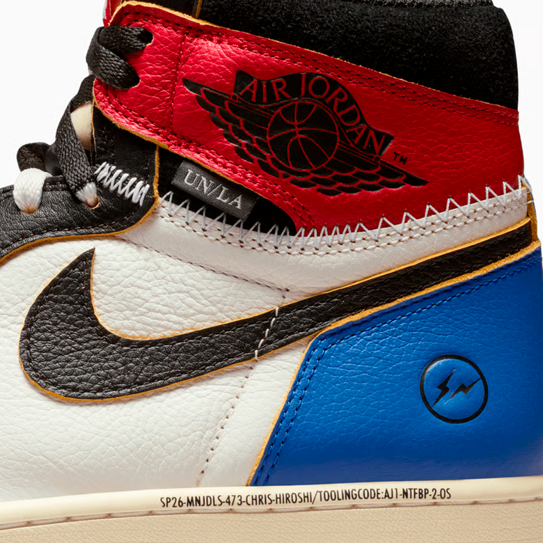 Air Jordan 1 Retro High OG SP Fragment x Union LA Varsity Red Sport Royal