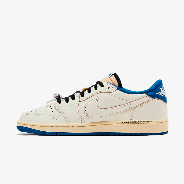 Air Jordan 1 Retro Low OG SP Fragment x Travis Scott Sail Military Blue