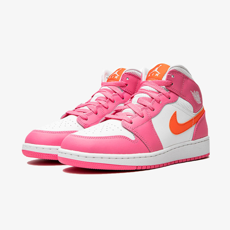 Air Jordan 1 Mid Pinksicle Safety Orange (GS)