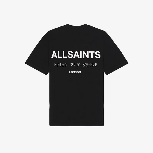 ALLSAINTS Underground Oversized Crew Neck Black Tee