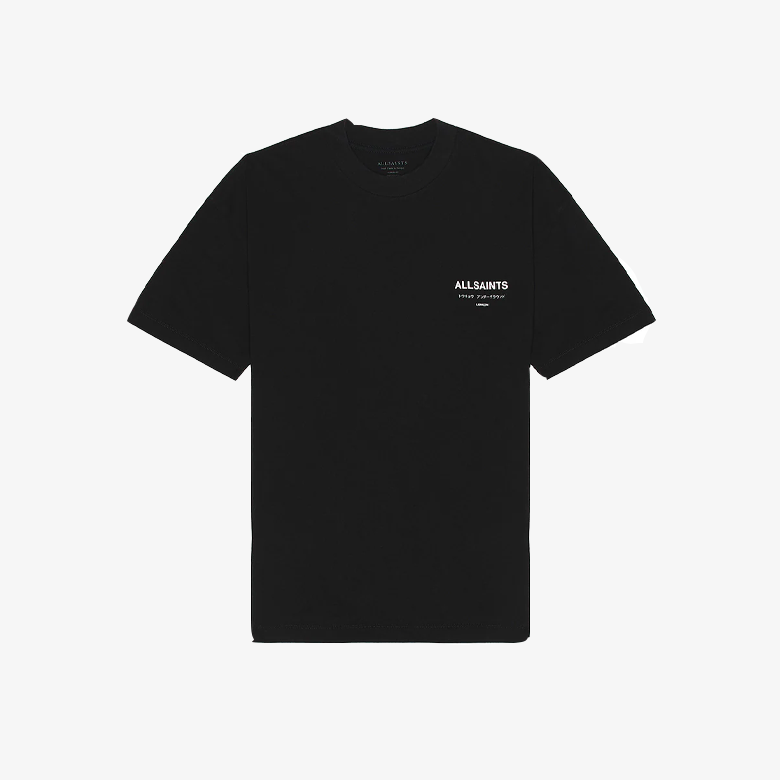 ALLSAINTS Underground Oversized Crew Neck Black Tee