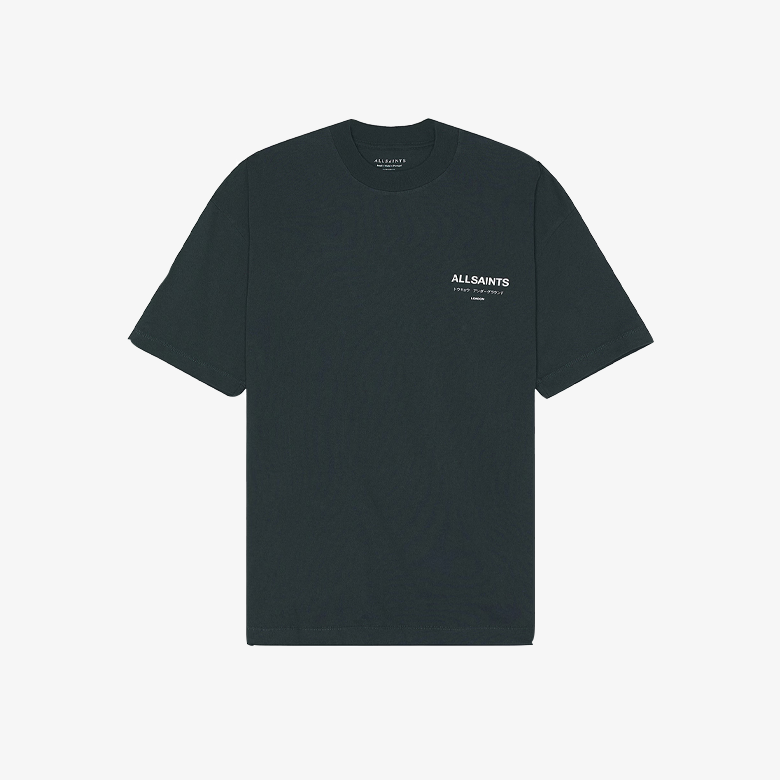 ALLSAINTS Underground Oversized Crew Neck Navy Tee