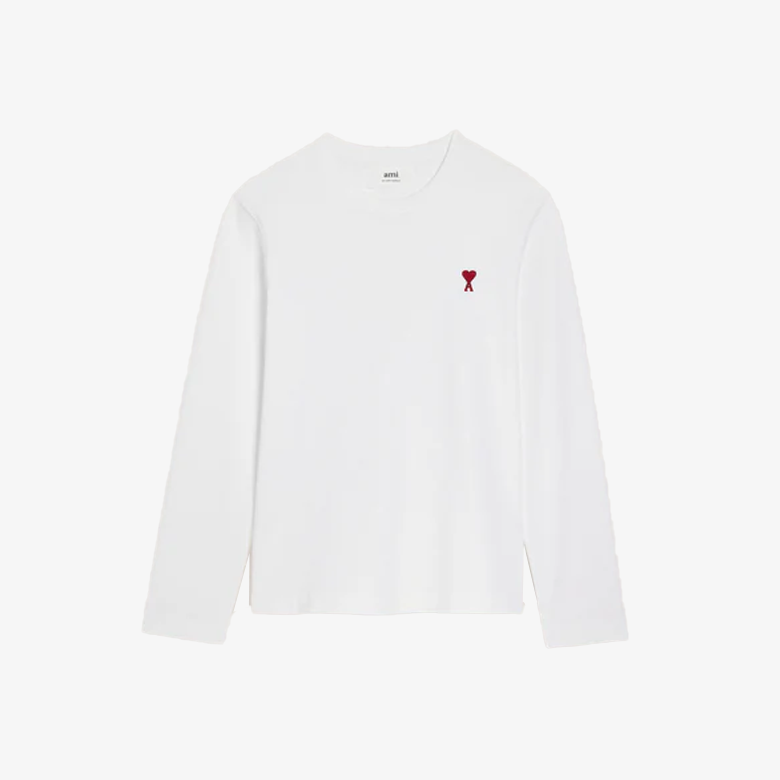 AMI PARIS A Heart Long-Sleeved White