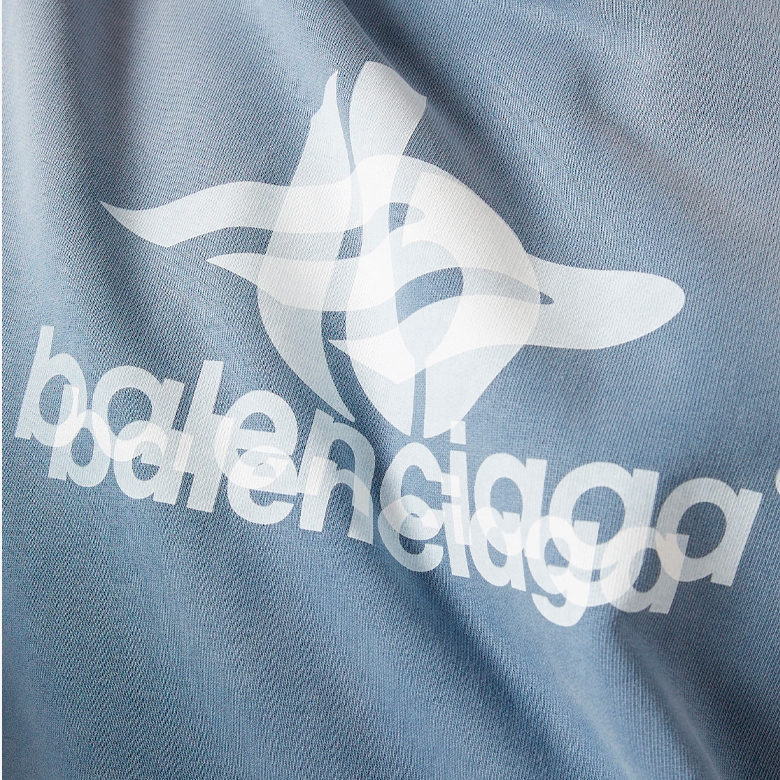 Balenciaga Layered Sports Faded Blue Hoodie