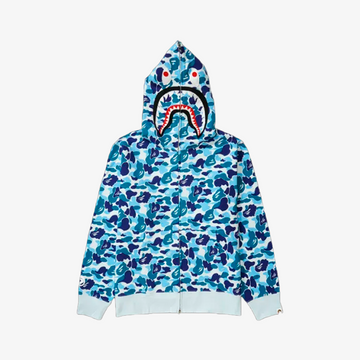 Bape ABC Camo Shark Zip Hoodie Blue