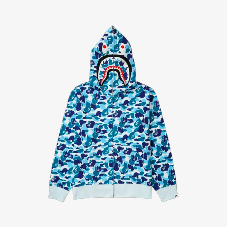 Bape ABC Camo Shark Zip Hoodie Blue