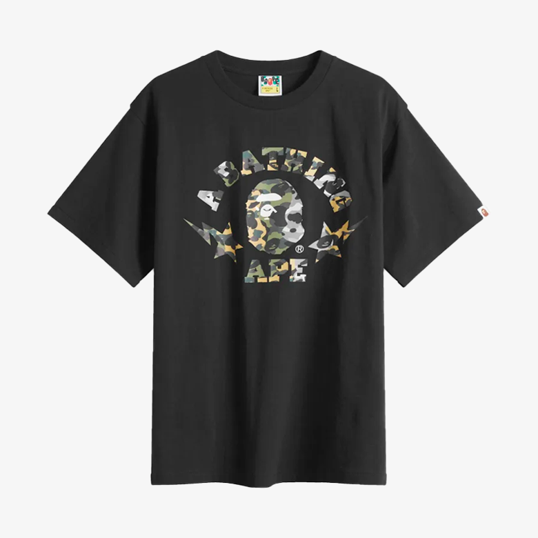 BAPE A Bathing Ape 1st Camo Crazy Sta College T-shirt