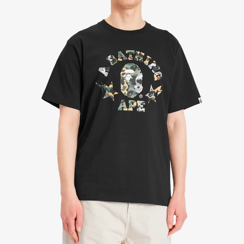 BAPE A Bathing Ape 1st Camo Crazy Sta College T-shirt