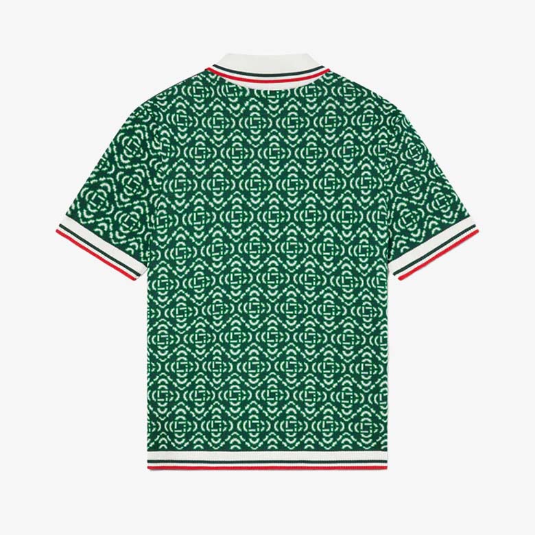 CASABLANCA Diamond Logo Jacquard Polo Shirt Green