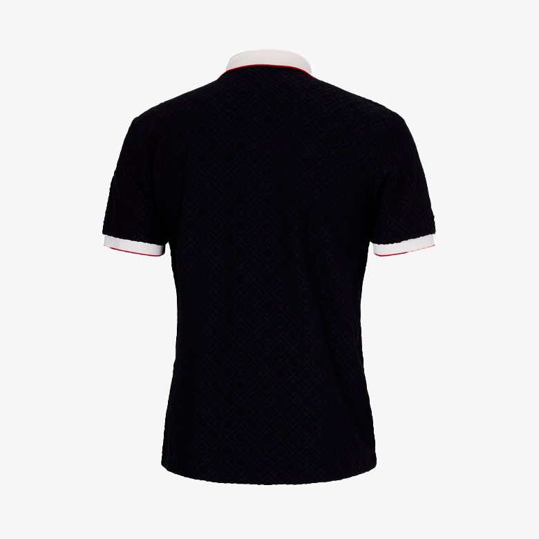 Casablanca Mens Knit Monogram Polo Black