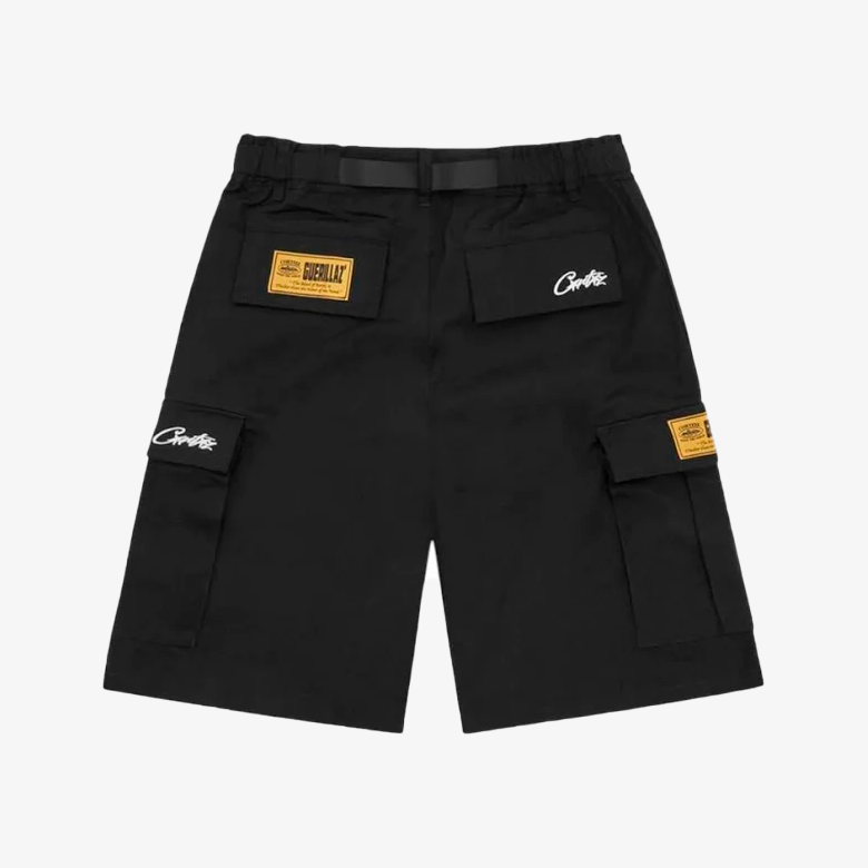 Corteiz Alcatraz Cargo Shorts Black