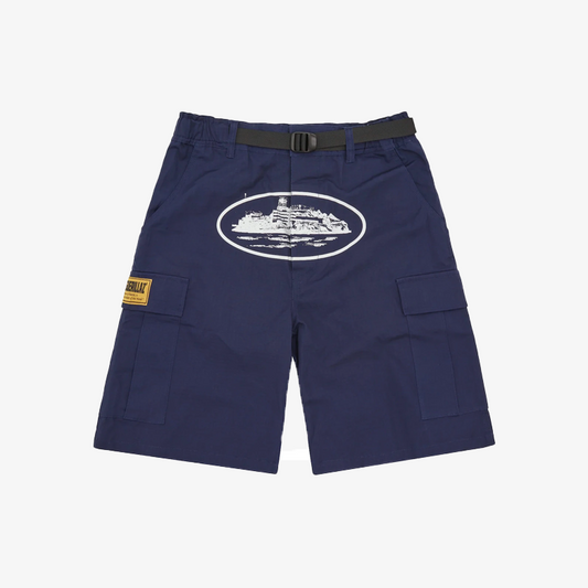 Corteiz Alcatraz Cargo Shorts Navy