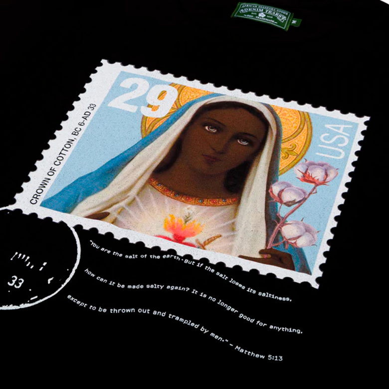 Denim Tears Black Madonna Stamp Tee Black