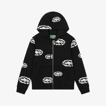 Corteiz Denim Tears Island Wreath Zip Hoodie Black