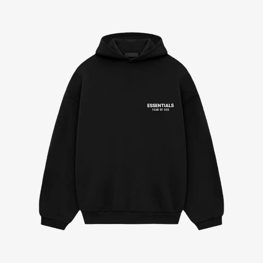 Fear of God Essentials Hoodie Black White SS25