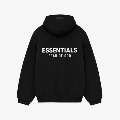 Fear of God Essentials Hoodie Black White SS25