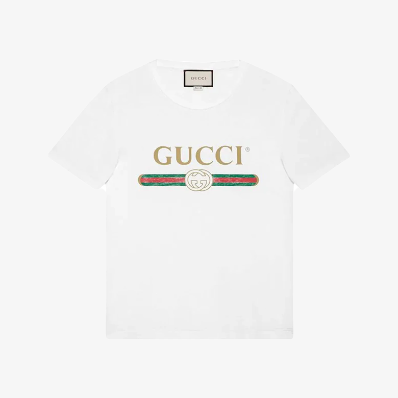 Gucci Logo Washed Print T-shirt White