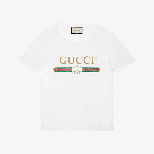 Gucci Logo Washed Print T-shirt White