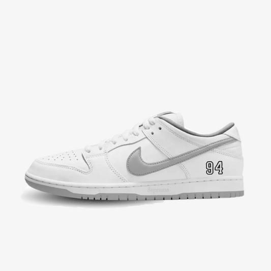Nike Dunk Low Sb Supreme 94 White Metallic Silver