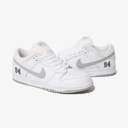Nike Dunk Low Sb Supreme 94 White Metallic Silver