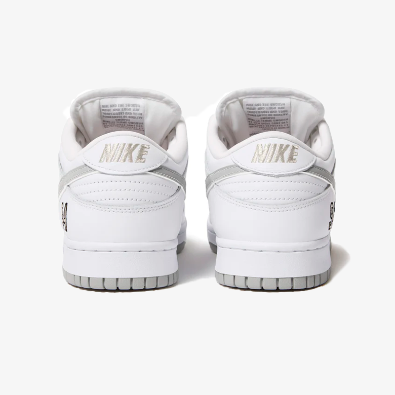Nike Dunk Low Sb Supreme 94 White Metallic Silver
