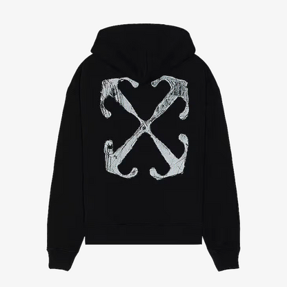 Off-White Scratch Arrow Skate Hoodie Black
