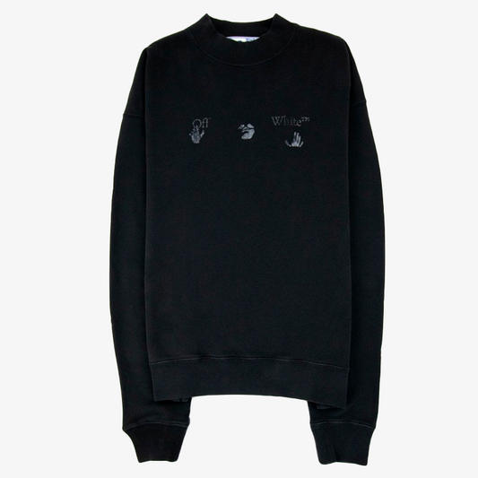 Off-White Big Ow Skate Logo Crewneck Sweatshirt Black/white