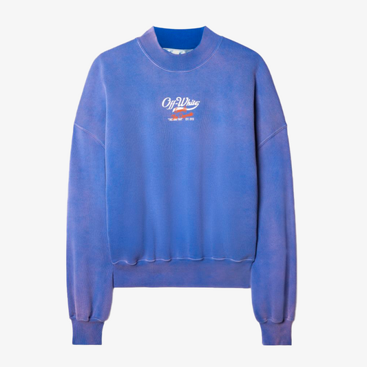 Off-White Wave Off Boxy Crewneck Blue/White