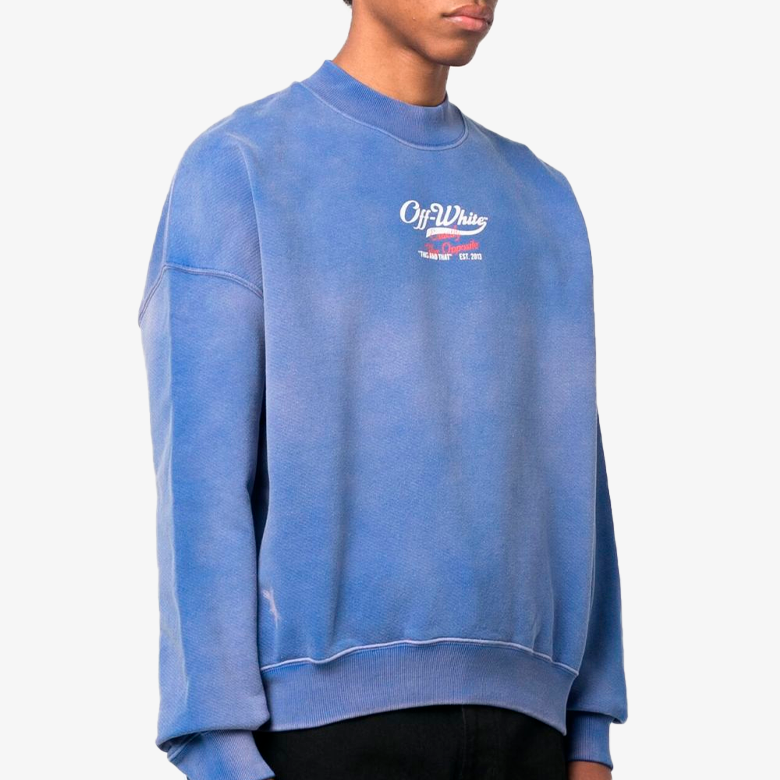 Off-White Wave Off Boxy Crewneck Blue/White