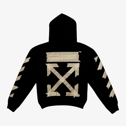 Off-White Tape Diag Arrows Hoodie Black/Beige