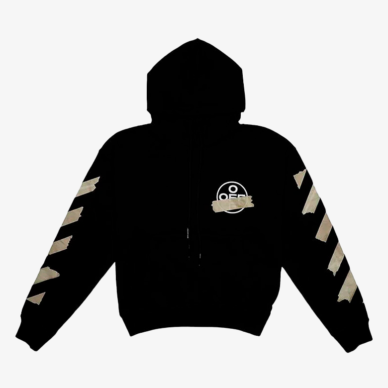 Off-White Tape Diag Arrows Hoodie Black/Beige