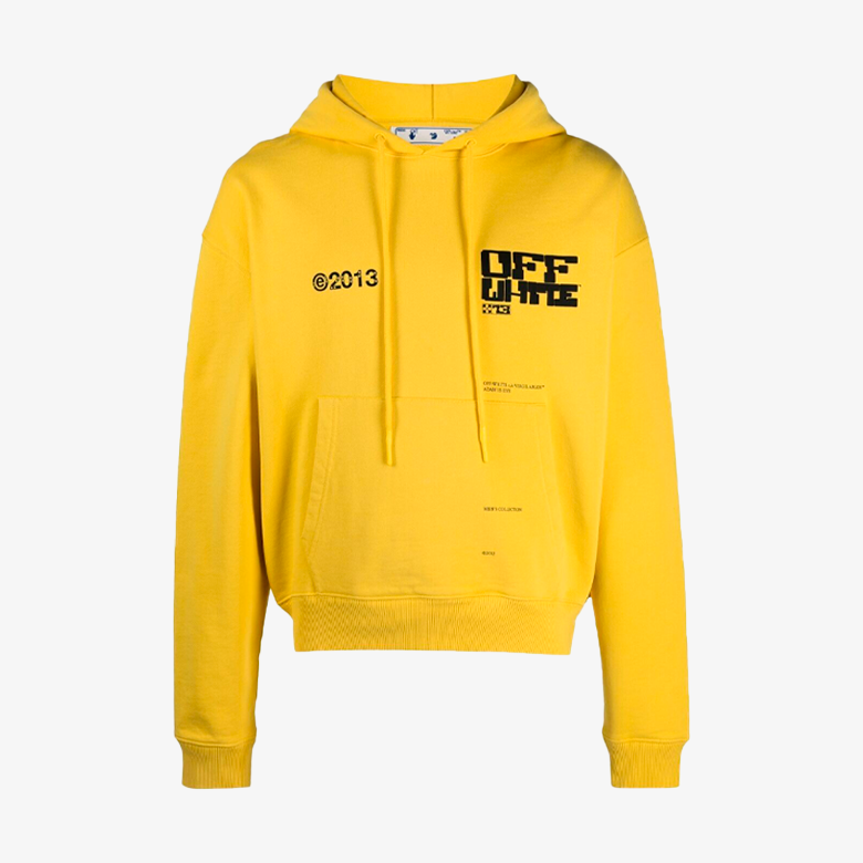 Off-White Yellow Adam Is Eve Arrows Hoodie