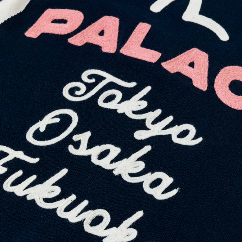 Palace X Evisu Knit Polo Shirt Navy