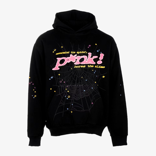 Sp5der P*NK Hoodie Black