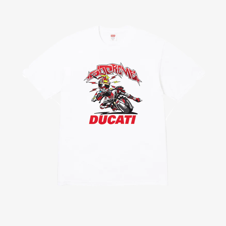 Supreme Ducati Bike Tee White