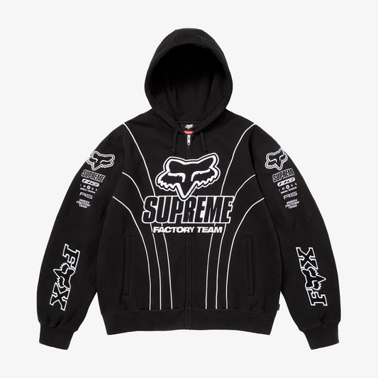 Supreme Fox Racing Zip Up Hoodie Black
