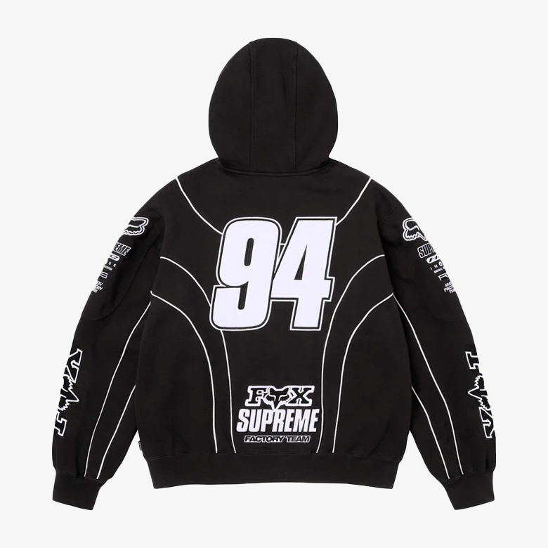 Supreme Fox Racing Zip Up Hoodie Black