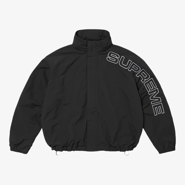 Supreme Spellout Embroidered Track Jacket Black