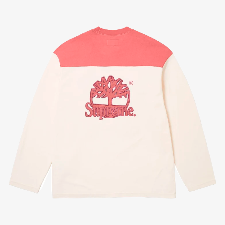 Supreme Timberland L/S Football Top White Pink
